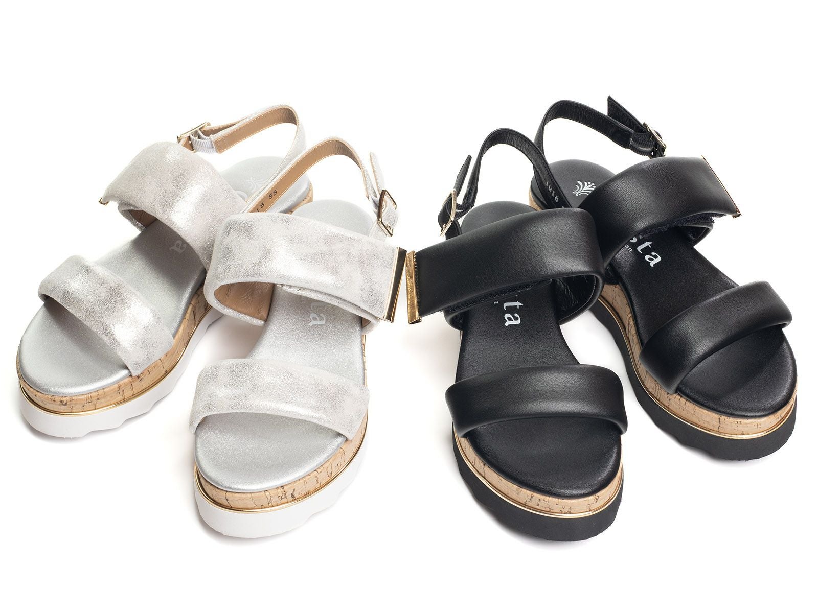 厚底コルクウェッジサンダル